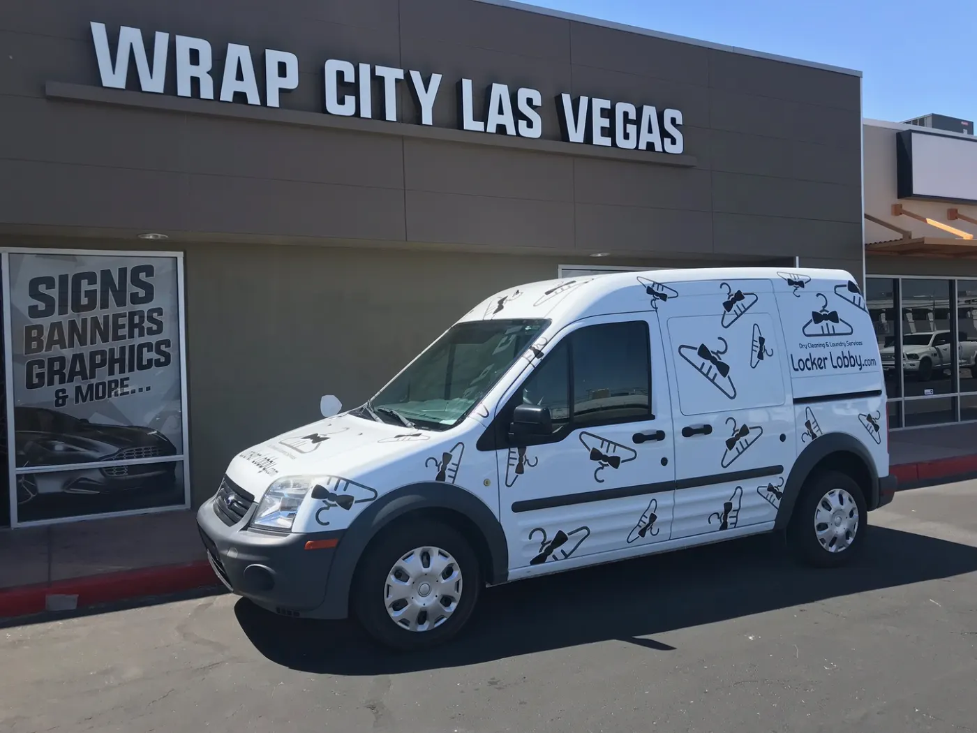 Compact cargo van with cut icon graphics